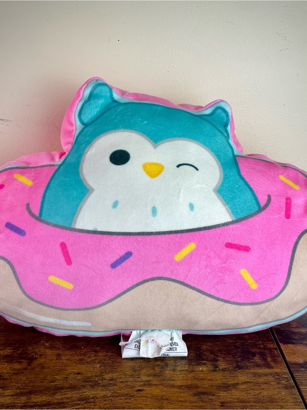 Squishmallows Winston Rainbow Logo Plush Tag - Pink, Teal, Yellow